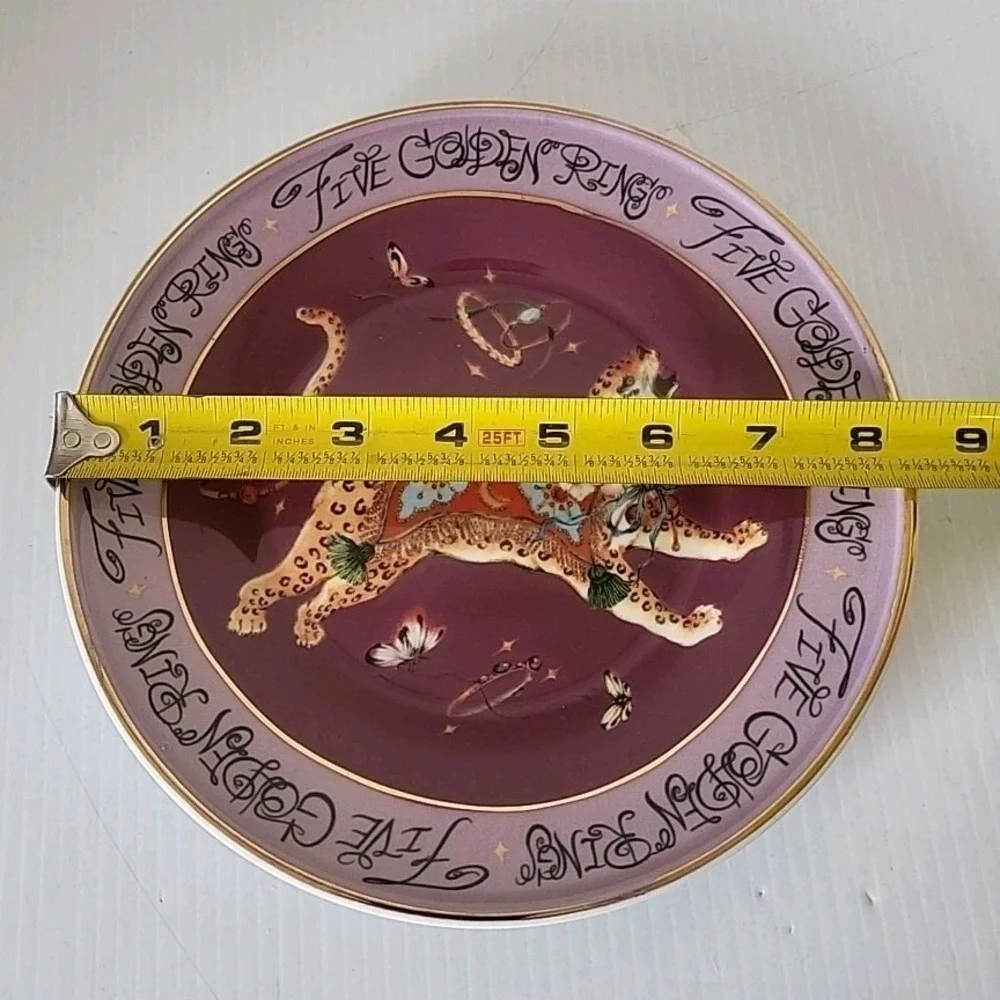 Anthropologie Phannapast Taychamaythakool 12 Days Christmas Plate‎ #5 Rings